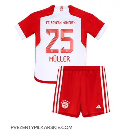 Stroje piłkarskie Bayern Munich Thomas Muller #25 Koszulka Podstawowej dla dzieci 2023-24 Krótki Rękaw (+ szorty)